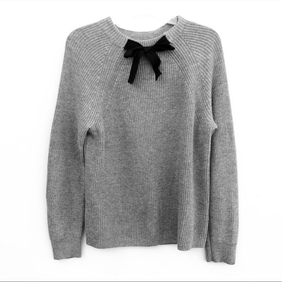 J. Crew Gayle Tie Bow Neck Wool Sweater Medium - Picture 2 of 5